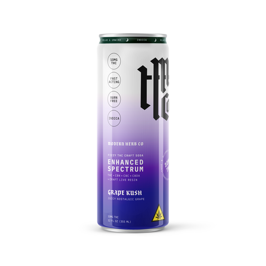 Enhanced Spectrum THC Craft Soda: Grape Kush (Indica) 12oz - 4pk