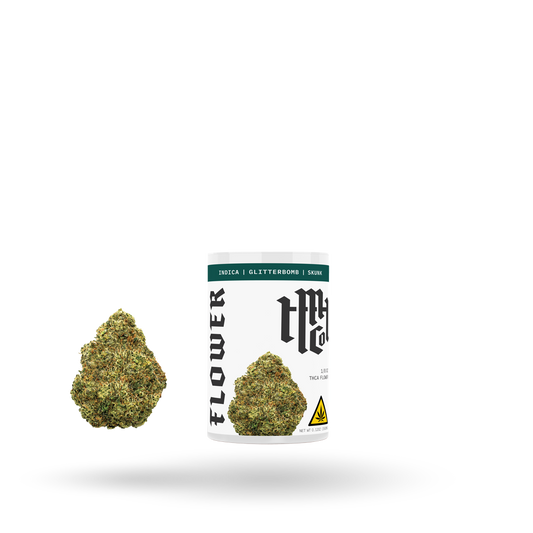 THCa Flower: Glitterbomb (Indica), 1/8oz