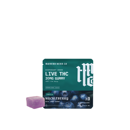 Live D9 THC Gummies: Huckleberry (Indica), Single