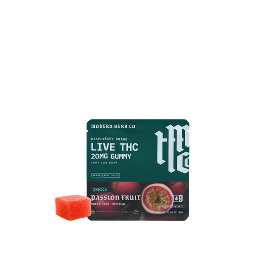 Live D9 THC Gummy: Passion Fruit (Indica), Single