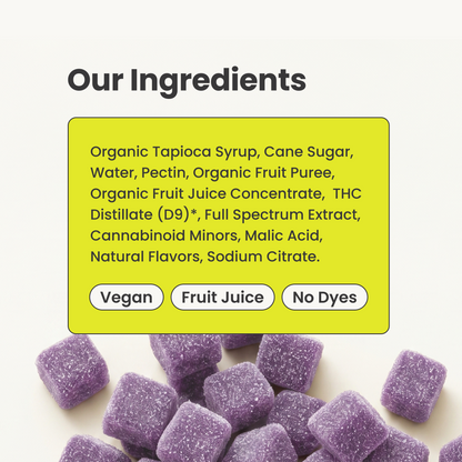 Live Resin D9 THC Gummies: Huckleberry (Indica), 5ct