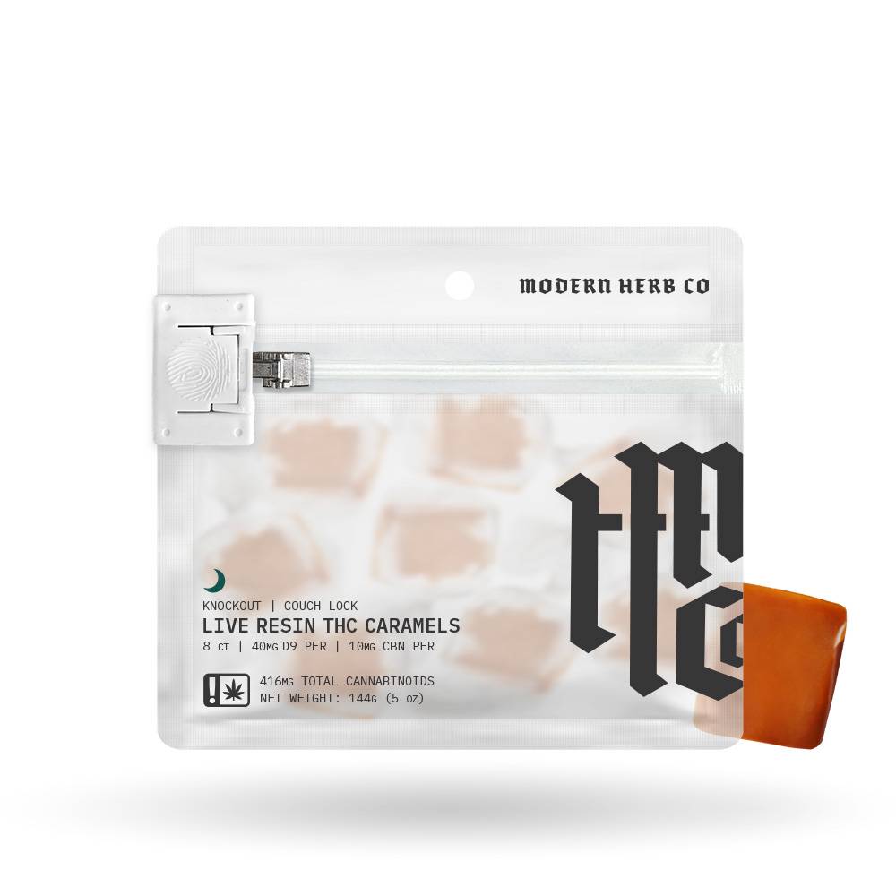 Modern Herb Co Couch Lock Live Resin THC Caramels 144G View 2