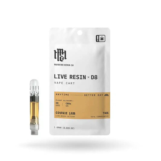 Modern Herb Co Cookie Jam Live Resin and Delta 8 Vape Carts