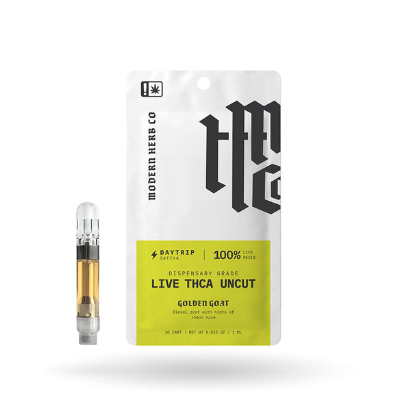 THCa Vape Cartridge Sativa Golden Goat | Live Resin Uncut  The Hemp Collect