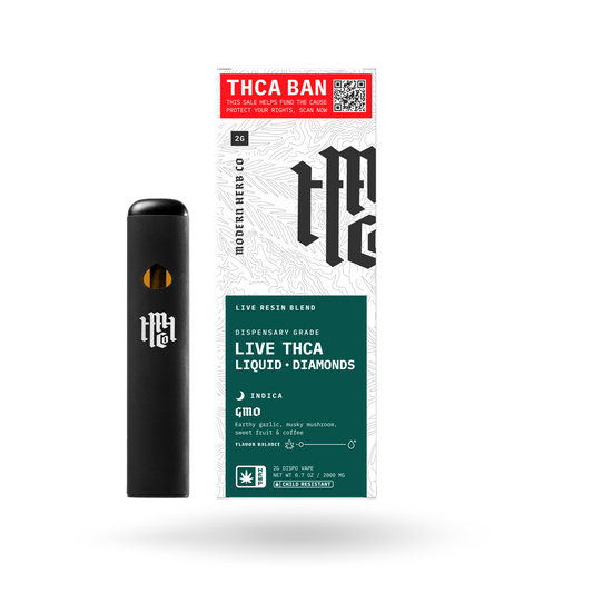 THCa Disposable Live Resin Liquid Diamonds, GMO (Indica), 2g