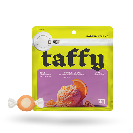 Live Resin D9 Taffy: Orange Creme (Sativa), 15ct