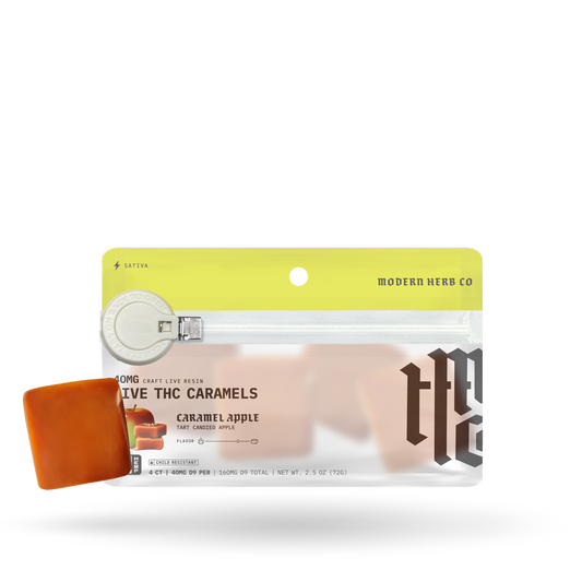 Live THC Caramel: Caramel Apple (Sativa), 4ct