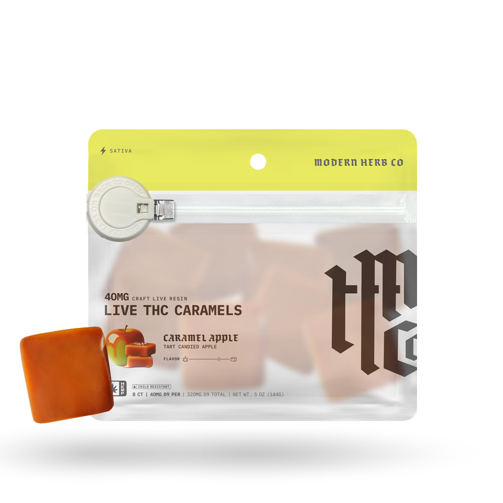 Live THC Caramel: Caramel Apple (Sativa), 8ct