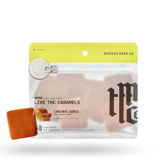 Live THC Caramel: Caramel Apple (Sativa), 8ct