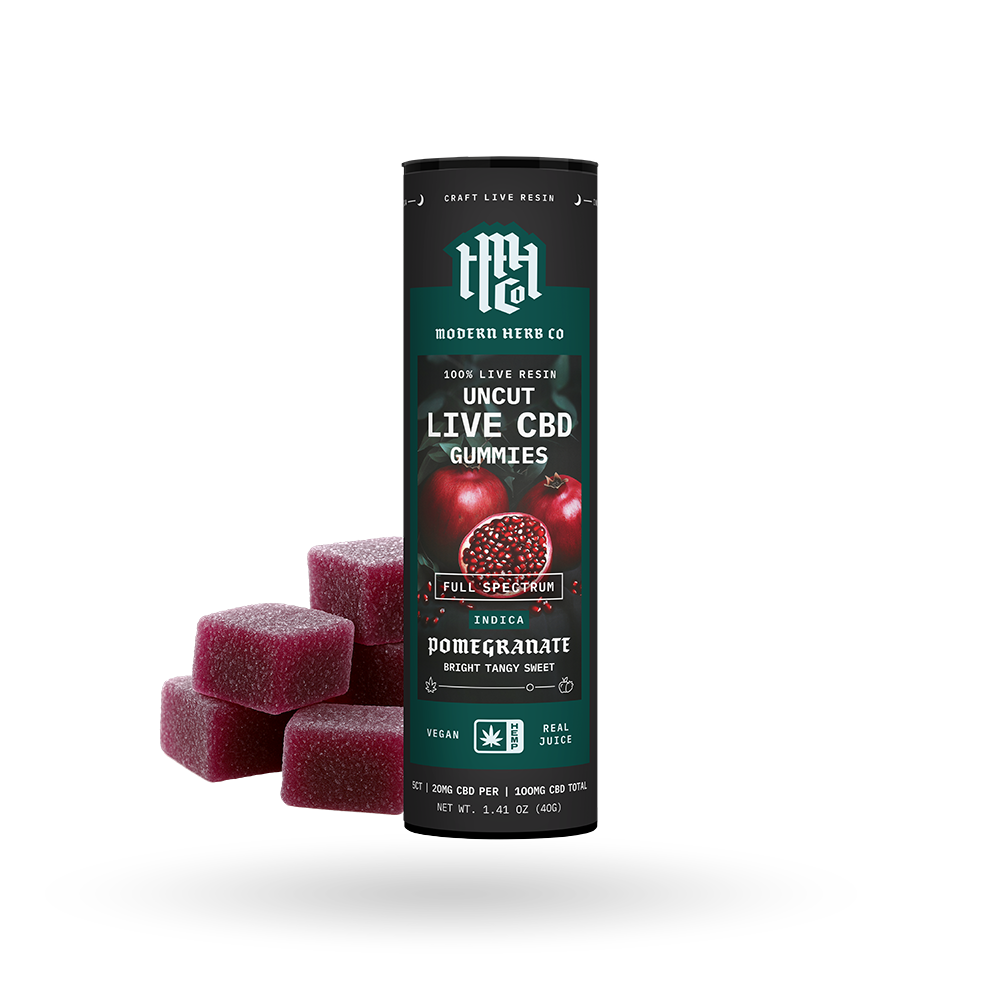 CBD Live Resin Gummies: Pomegranate (Indica) - 5ct