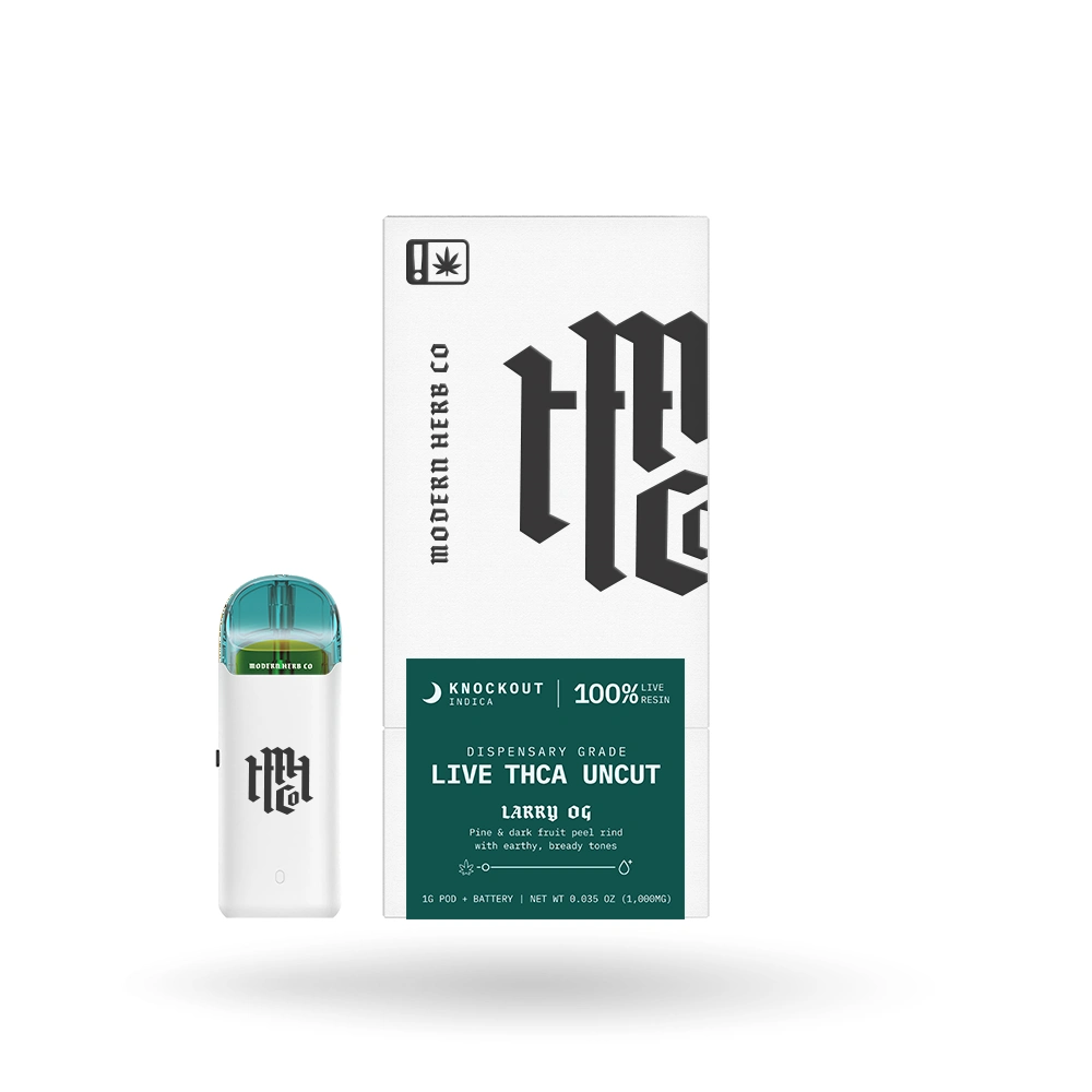 THCa Live Resin Uncut Pod Kit: Knockout, Larry OG 1g