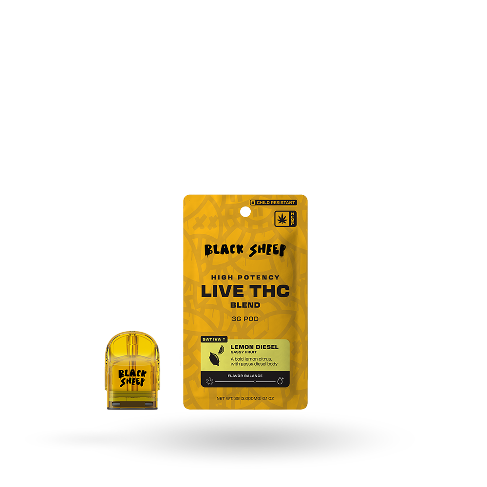 Live THC Blend Pod Refill: Lemon Diesel 3g